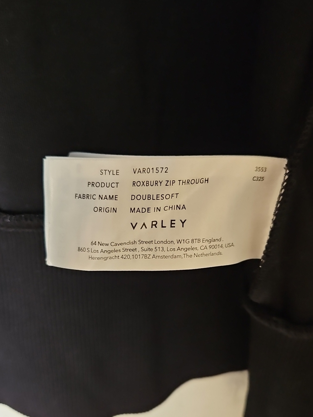 VARLEY Roxbury Zip - Through DoubleSoft Sweat - New - Picture 7 of 8
